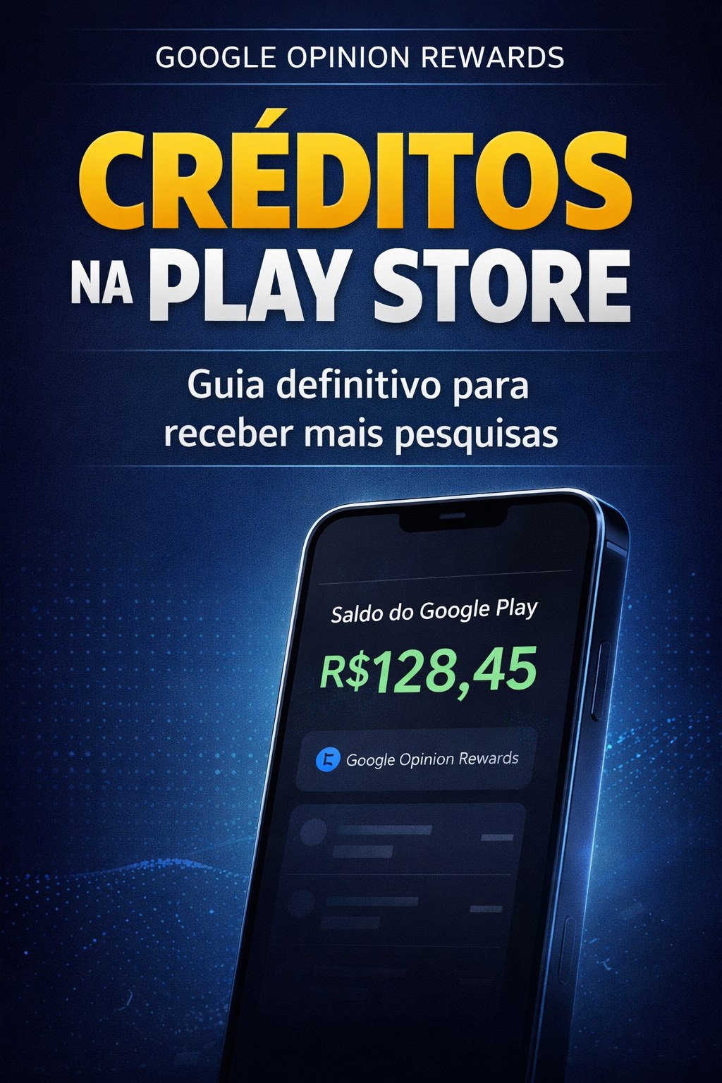 Capa do livro Créditos na Play Store com Google Opinion Rewards